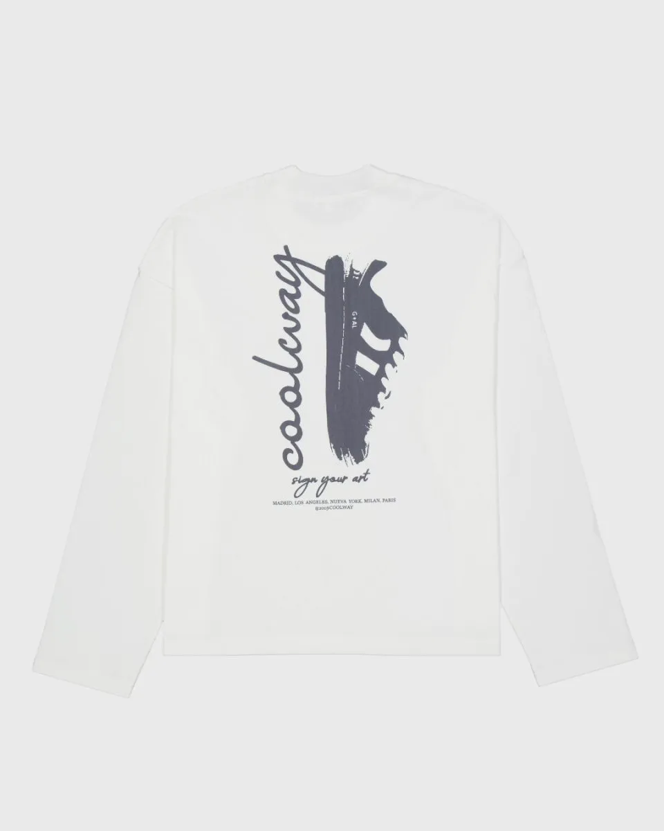 Coolway Frame White Long Sleeve - White Long Sleeve T-Shirt sold by Ulanka product image thumbnail 5