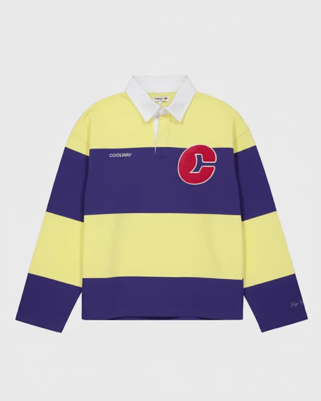 Coolway Field Yellow Polo - Striped Long-Sleeve T-Shirt made by Coolway
