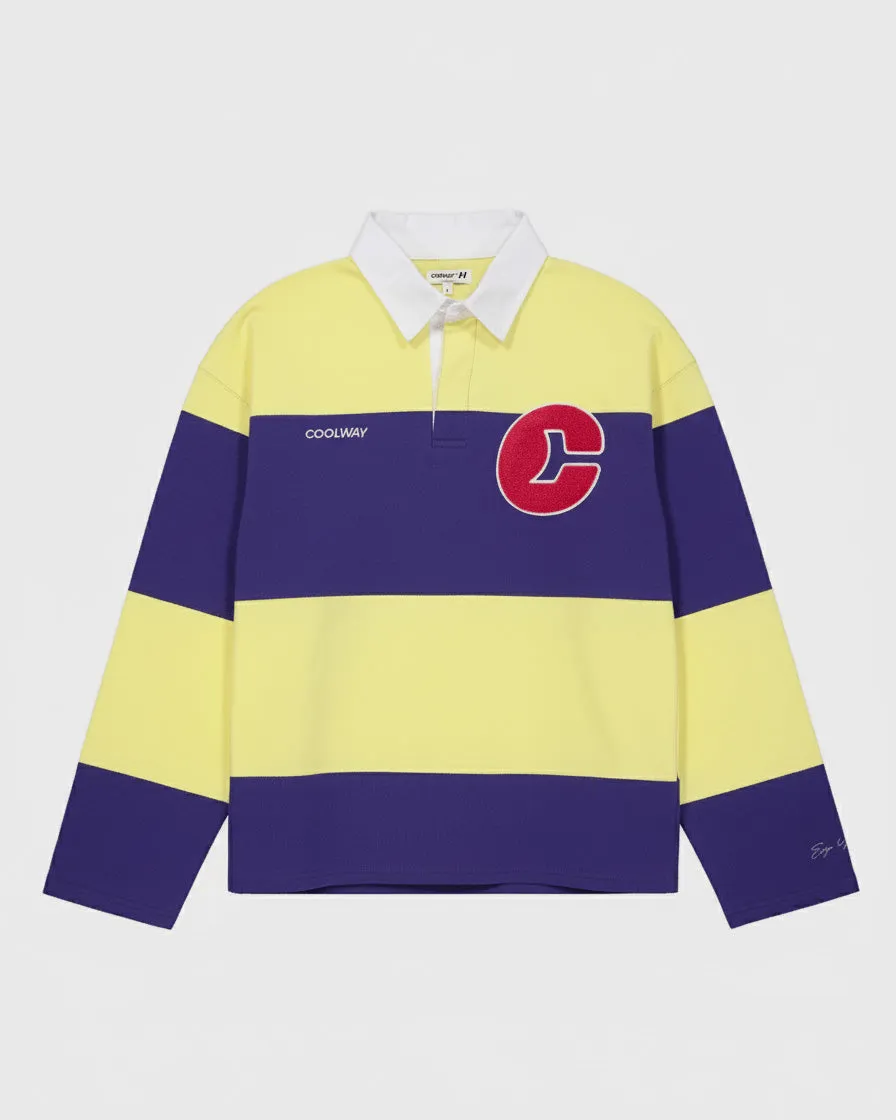 Coolway Field Yellow Polo - Striped Long-Sleeve T-Shirt sold by Ulanka