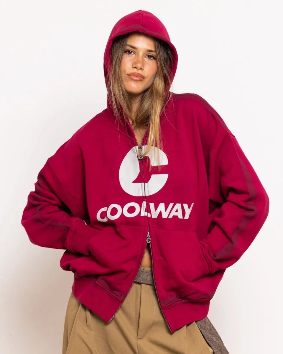 Coolway Break Wine Zipper Hoodie - Zippered hoodie sold by Ulanka product image thumbnail 2