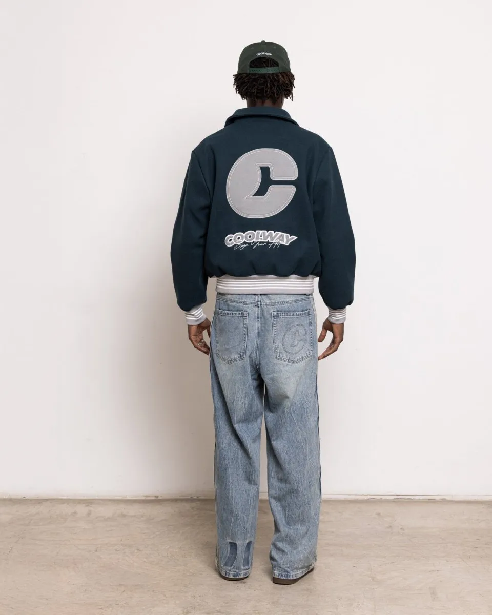 Coolway Dark Green Varsity - Retro Sports Jacket sold by Ulanka product image thumbnail 5