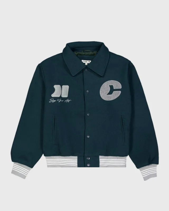Coolway Dark Green Varsity - Retro Sports Jacket made by Coolway