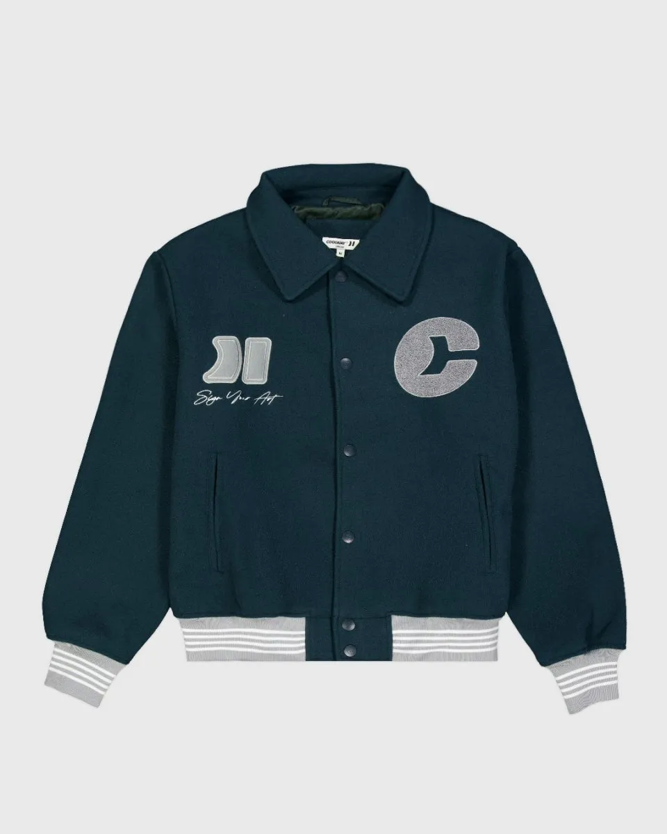 Coolway Dark Green Varsity - Retro Sports Jacket sold by Ulanka
