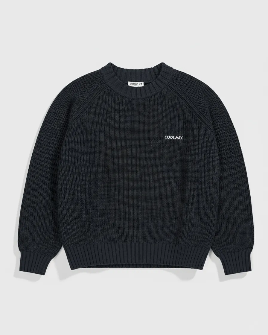 Coolway Black Knit Sweater - Long-sleeved knit sweater sold by Ulanka