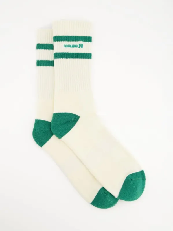 Coolway Court Green Socks - Caldetines estilo deportivo en punto made by Coolway