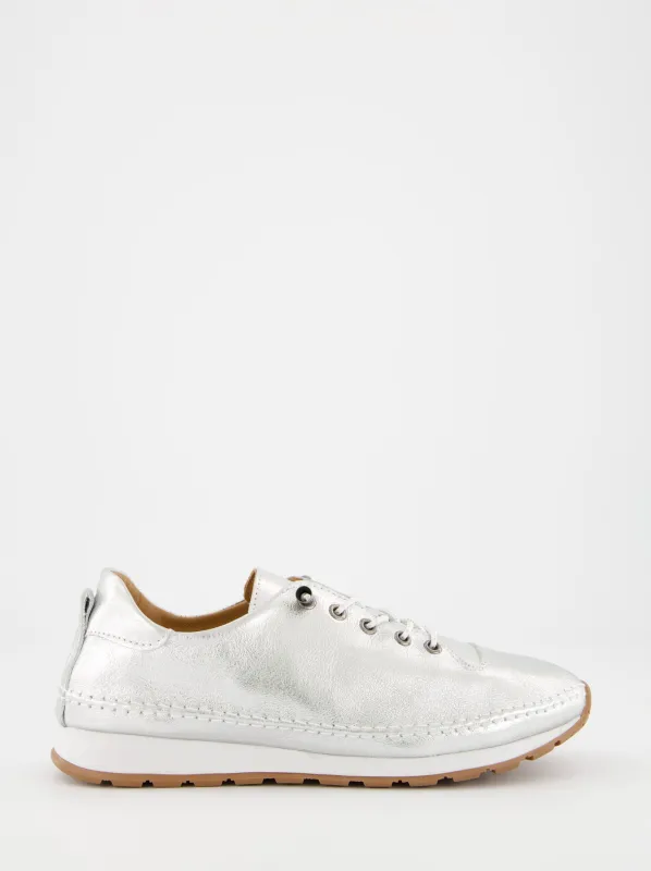 Zapatillas de piel plateadas - Berly sold by Ulanka