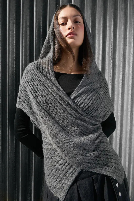 Multi-position knitted cardigan with hood - Venus made by Ulanka