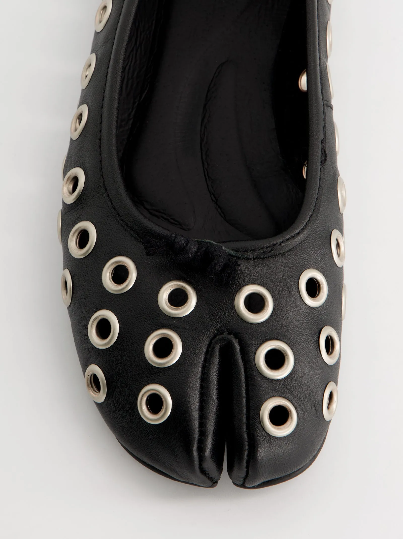 Leather tabi ballet flats with metal eyelets - Kailet sold by Ulanka product image thumbnail 3