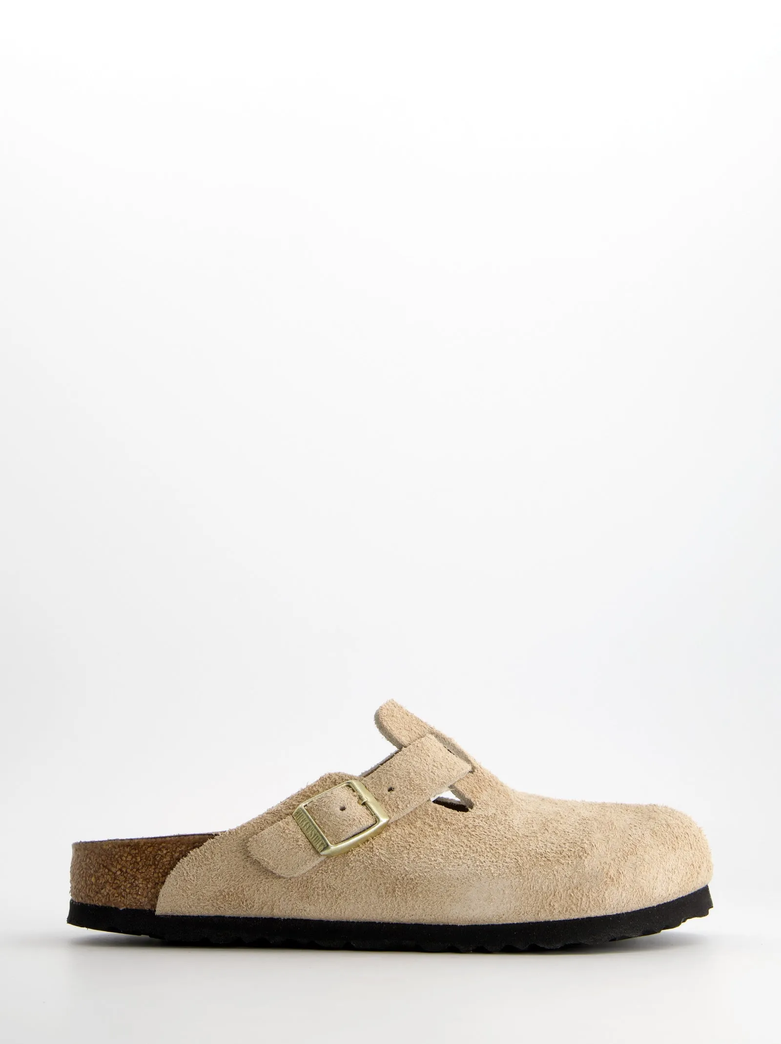 Suede buckle clogs - Birkenstock Boston Leve sold by Ulanka