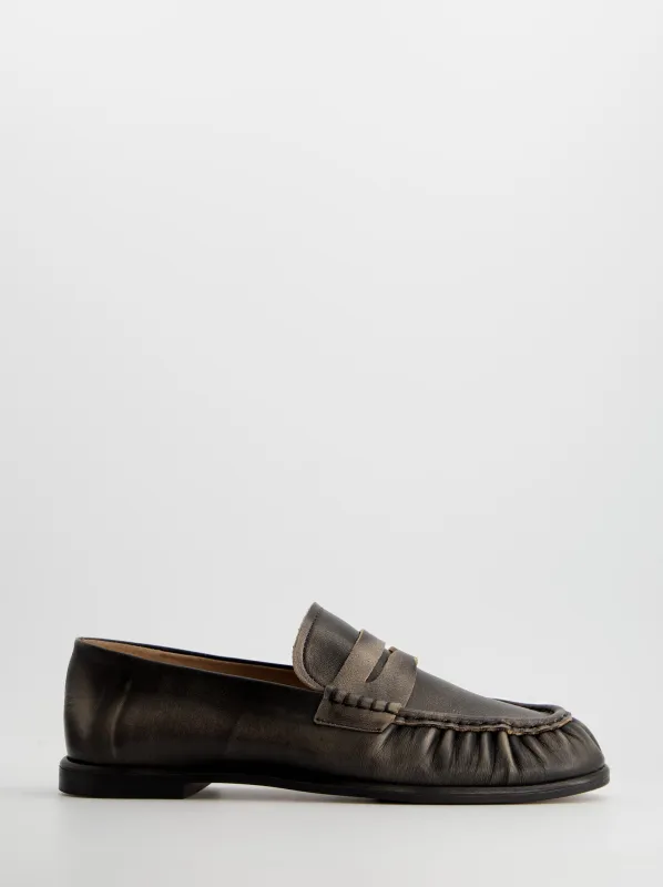 Worn-effect leather loafers - Kassai made by Ulanka