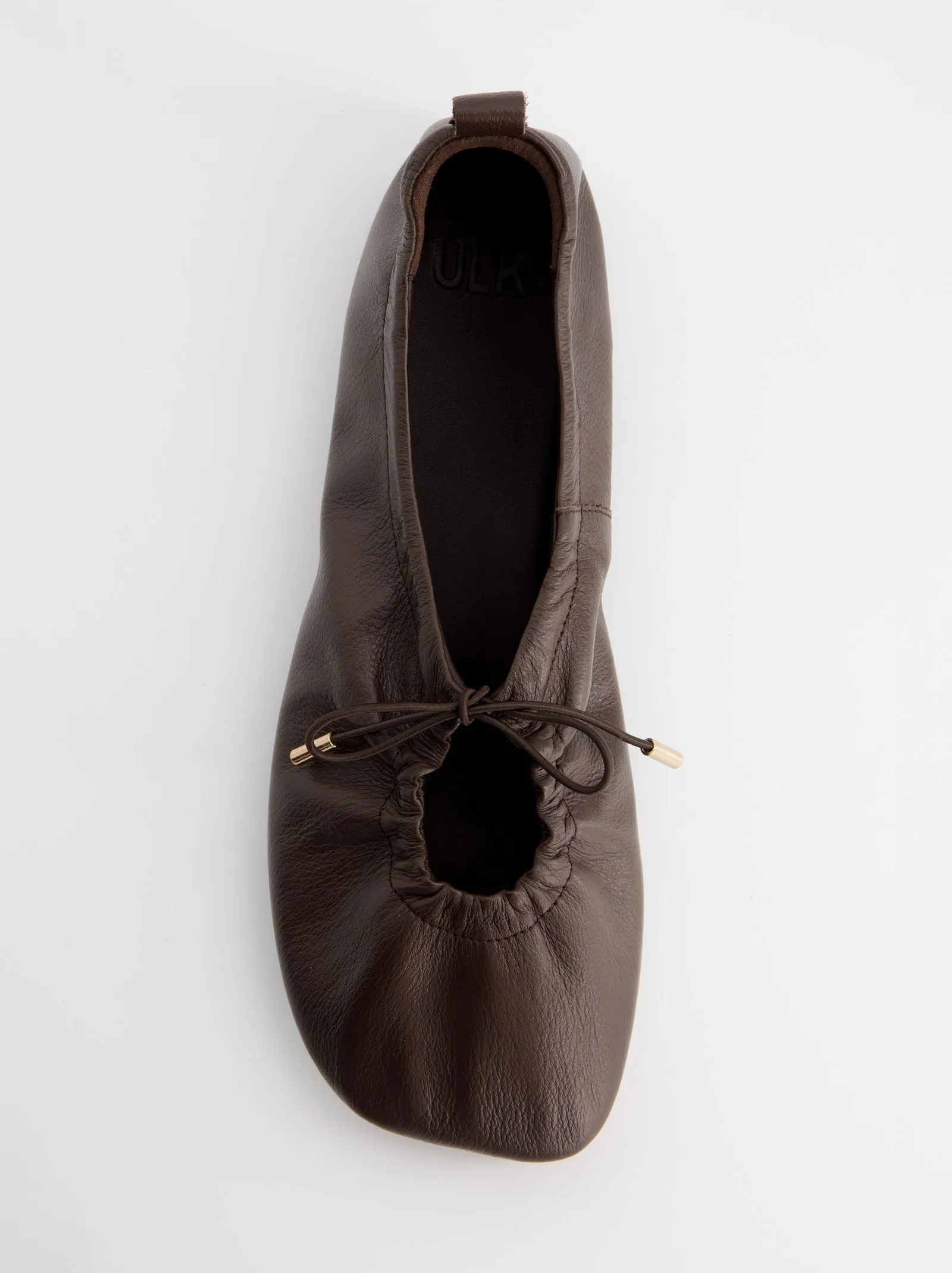 Adjustable ruched leather ballet flats - Kick sold by Ulanka
