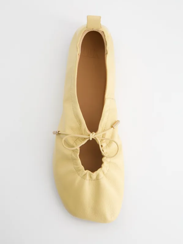 Adjustable ruched leather ballerinas - Kick made by Ulanka