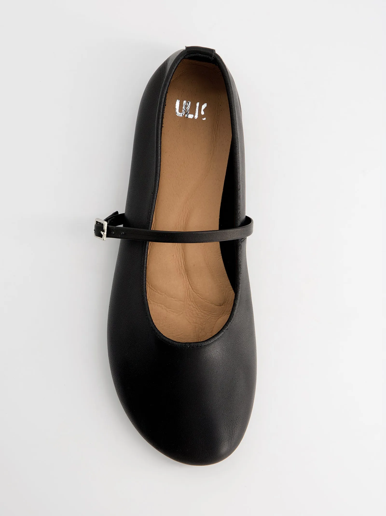 Black leather Mary Jane ballet flats - Linke sold by Ulanka