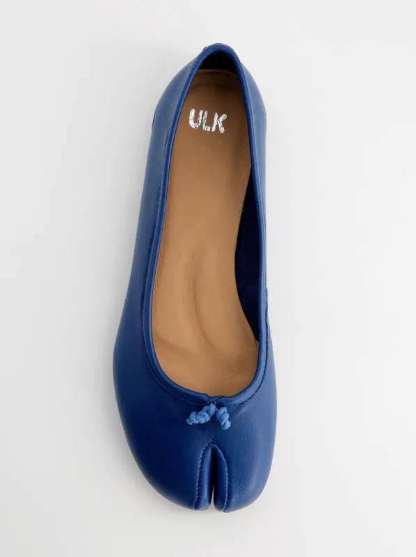 Blue leather tabi ballet flats - Karva made by Ulanka