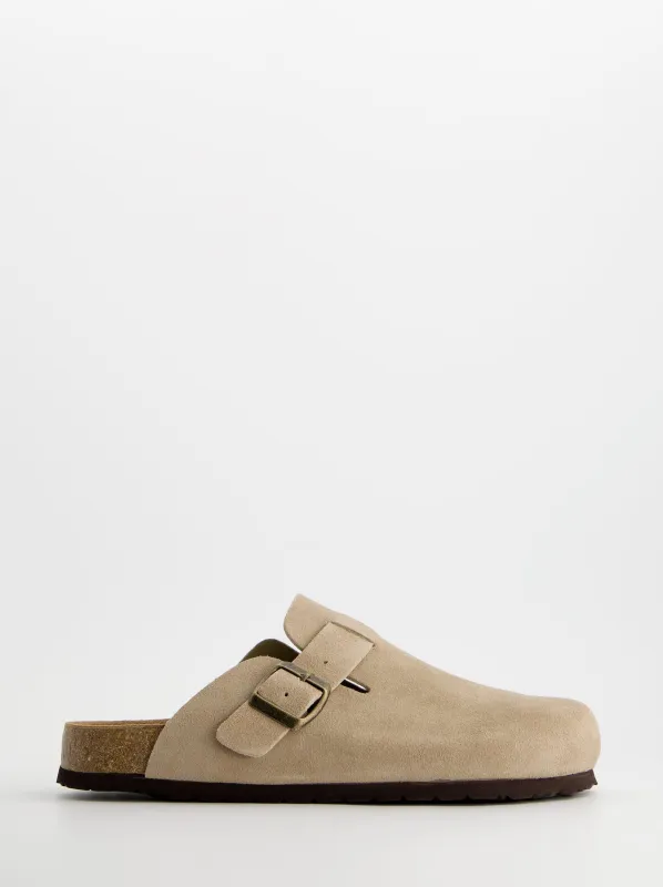 Beige suede clogs - Phoenix made by Ulanka