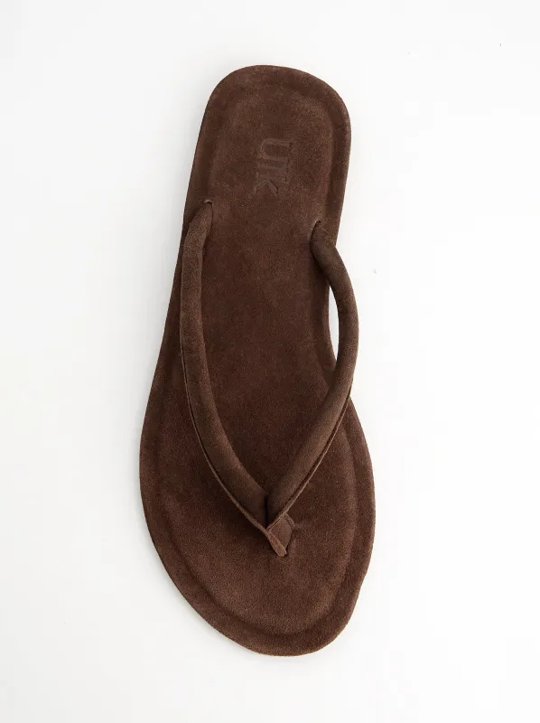 Suede toe post sandals - Nude made by Ulanka