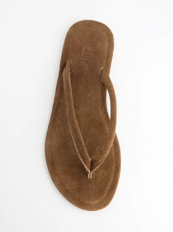 Suede thong sandals - Nude made by Ulanka