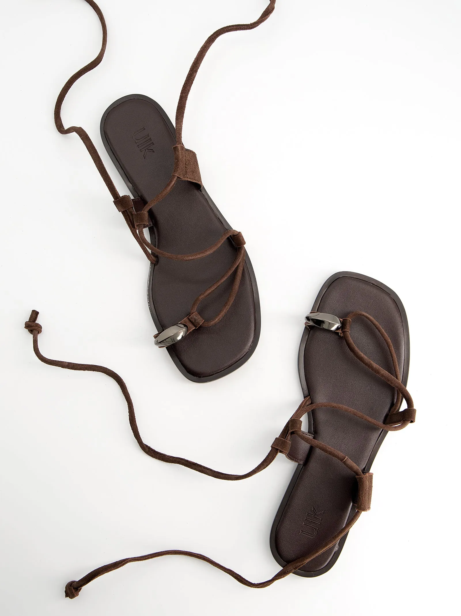Suede strappy sandals with metal detail - Zura sold by Ulanka product image thumbnail 2