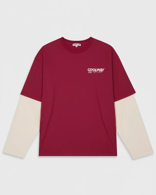 Coolway Red Double Sleeve - Double-sleeved T-shirt made by Coolway