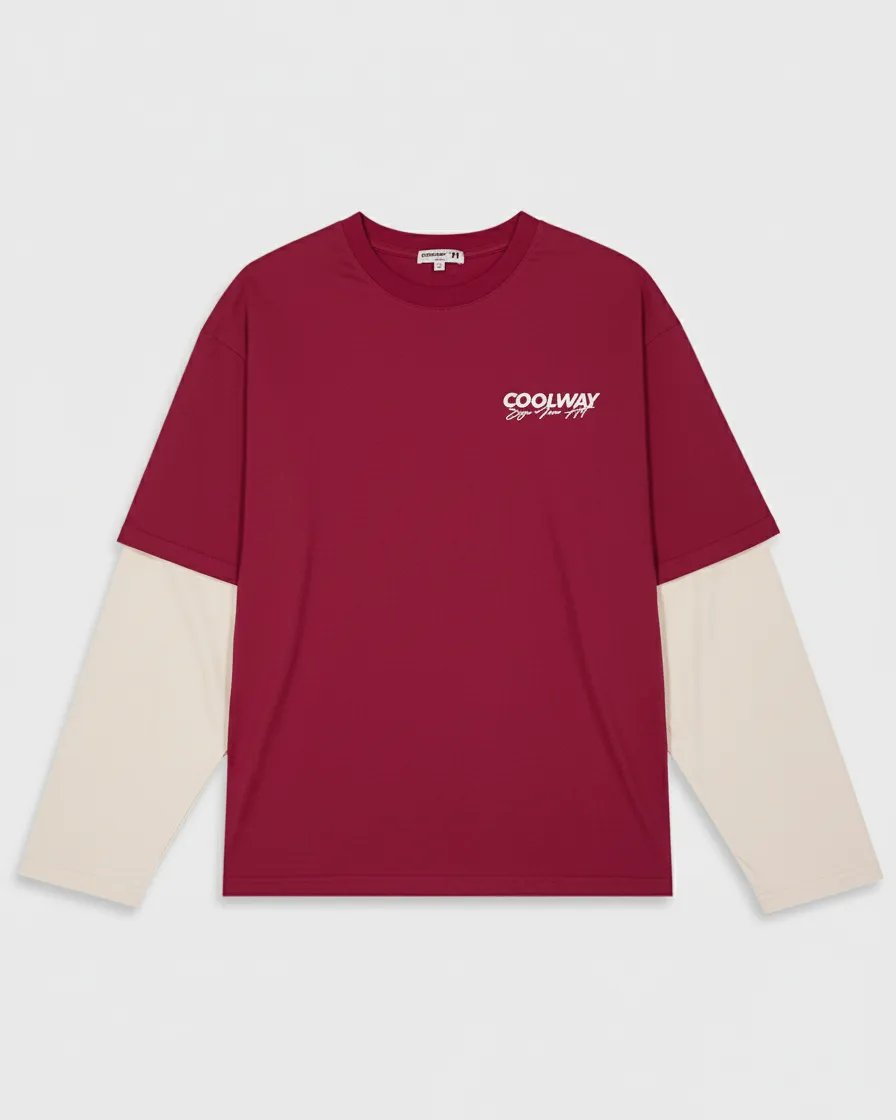 Coolway Red Double Sleeve - Double-sleeved T-shirt sold by Ulanka