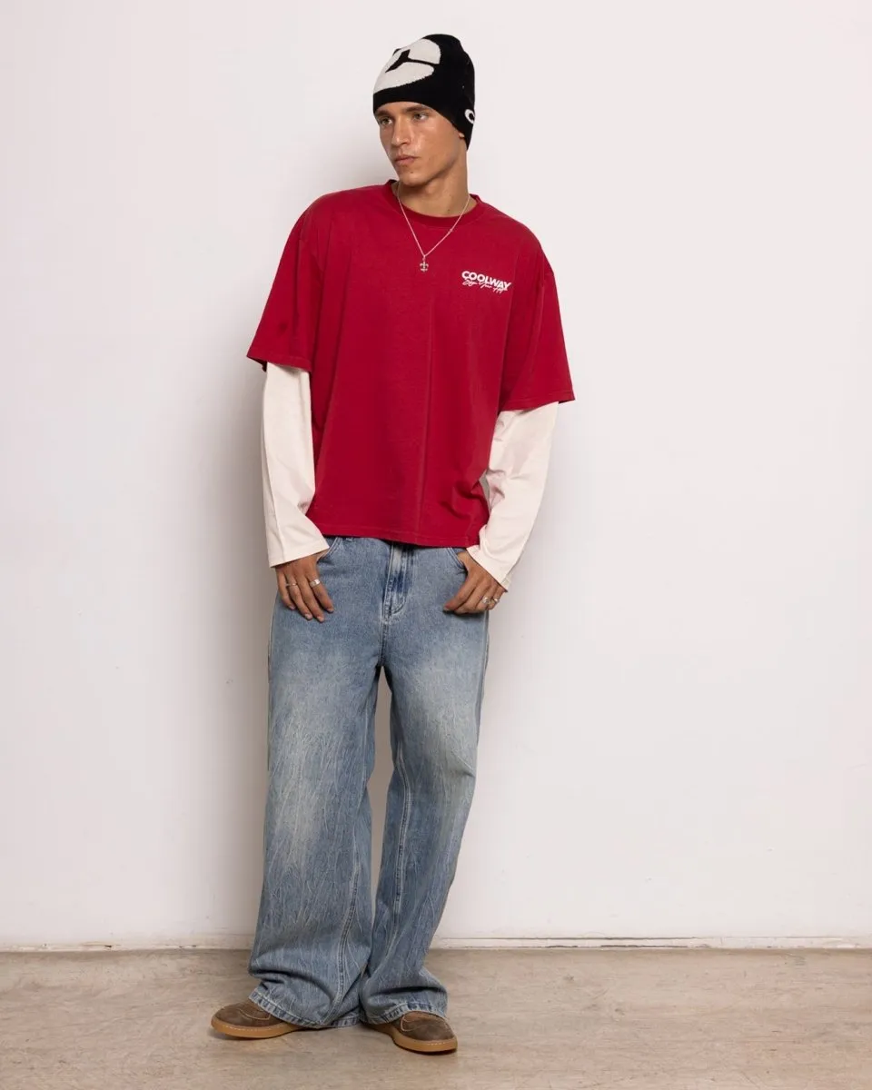 Coolway Red Double Sleeve - Double-sleeved T-shirt sold by Ulanka product image thumbnail 2