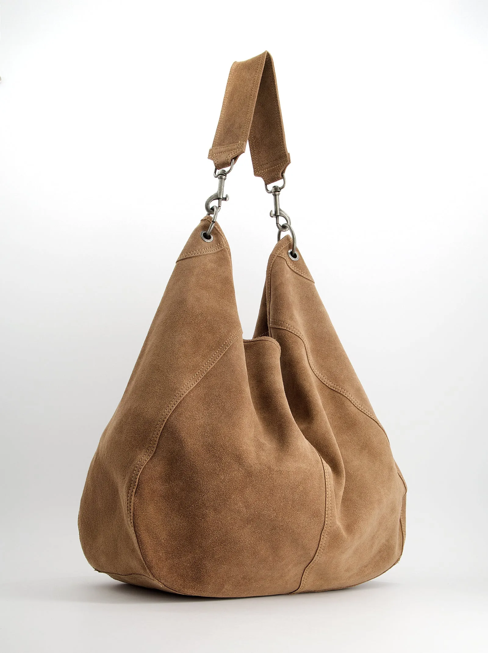 Suede hobo bag with carabiner clips - Apris sold by Ulanka product image thumbnail 5