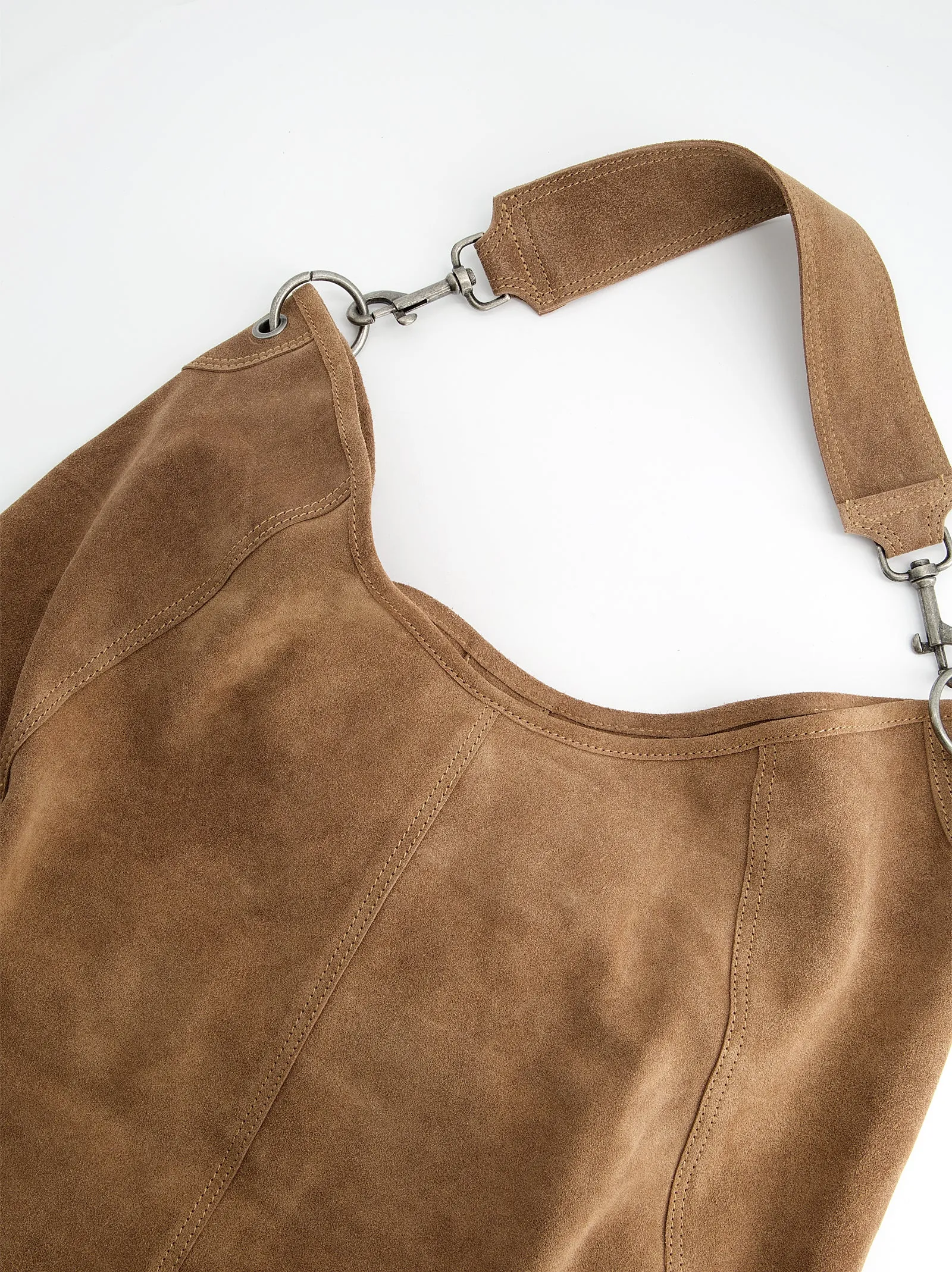 Suede hobo bag with carabiner clips - Apris sold by Ulanka product image thumbnail 3
