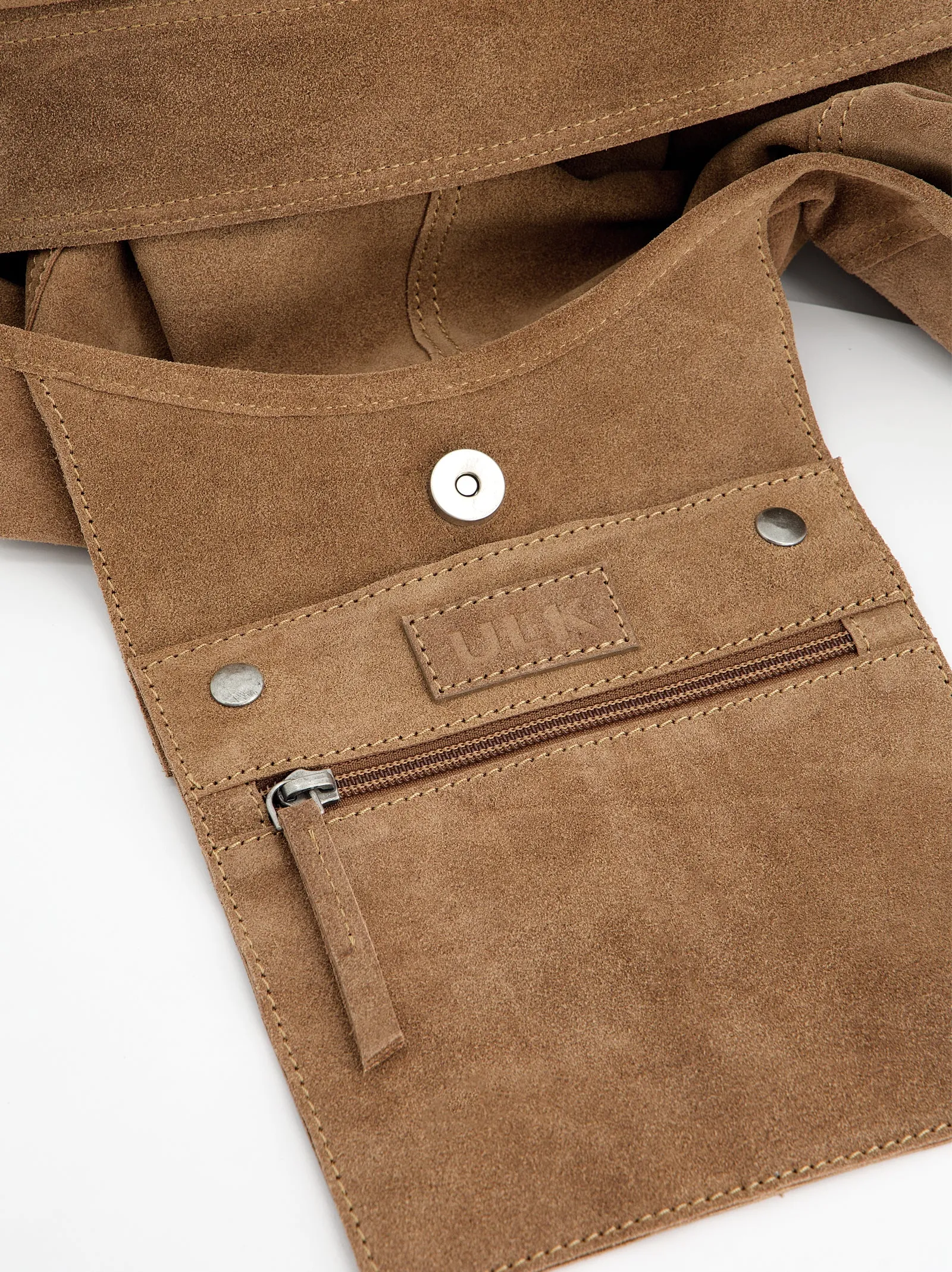 Suede hobo bag with carabiner clips - Apris sold by Ulanka product image thumbnail 2