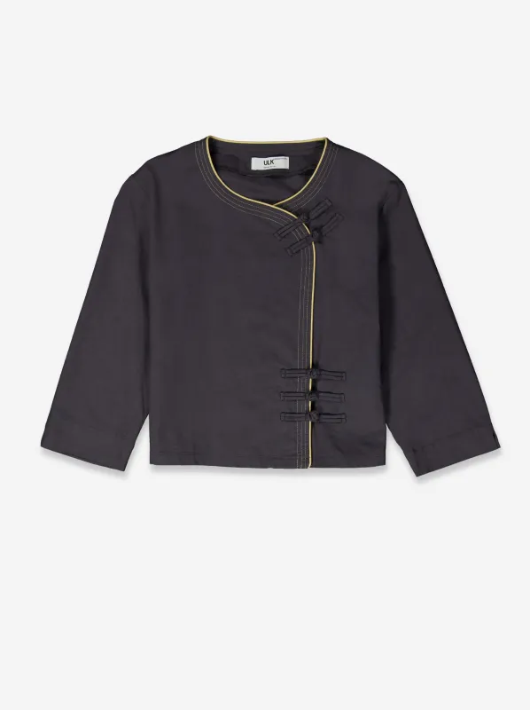 Asymmetrical oriental-style linen jacket - Lupe made by Ulanka
