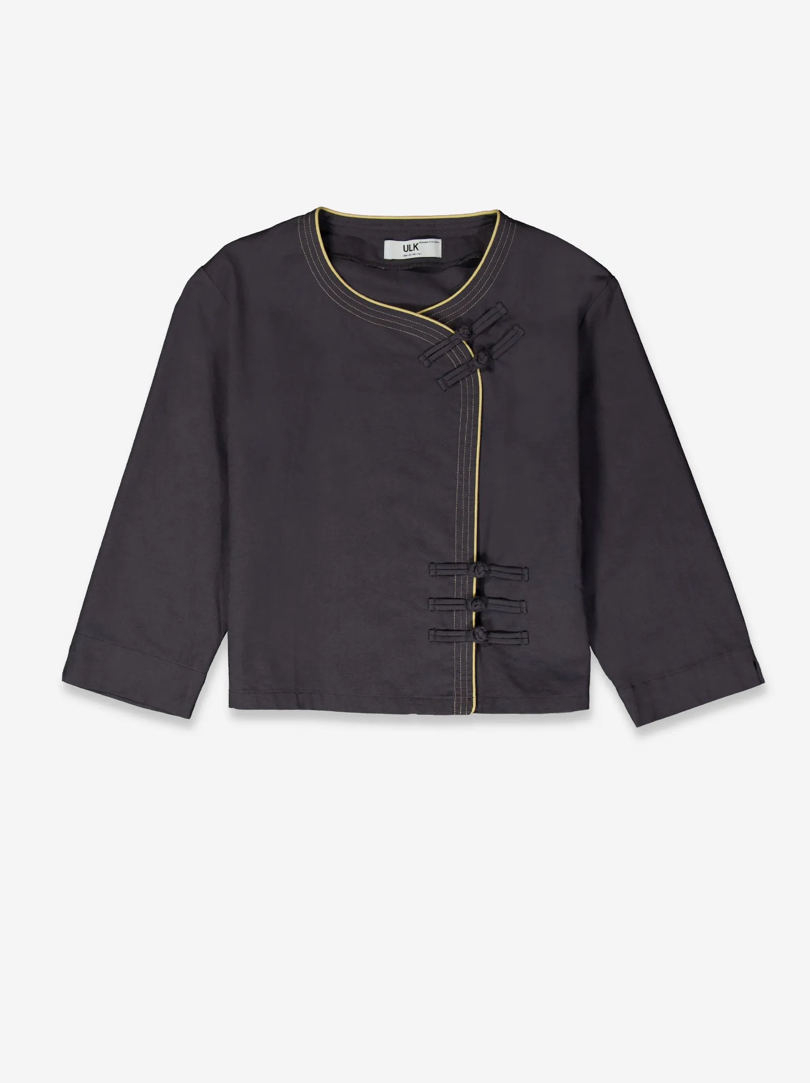 Asymmetrical oriental-style linen jacket - Lupe sold by Ulanka