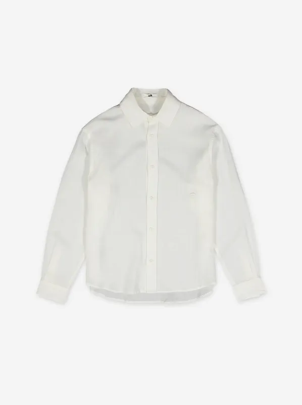 Long-sleeved white linen shirt - Bamboo made by Ulanka