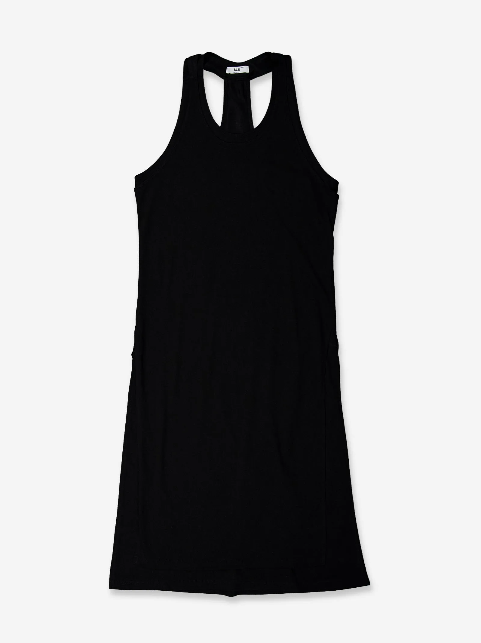 Flowy black dress with slit hem - Gib sold by Ulanka