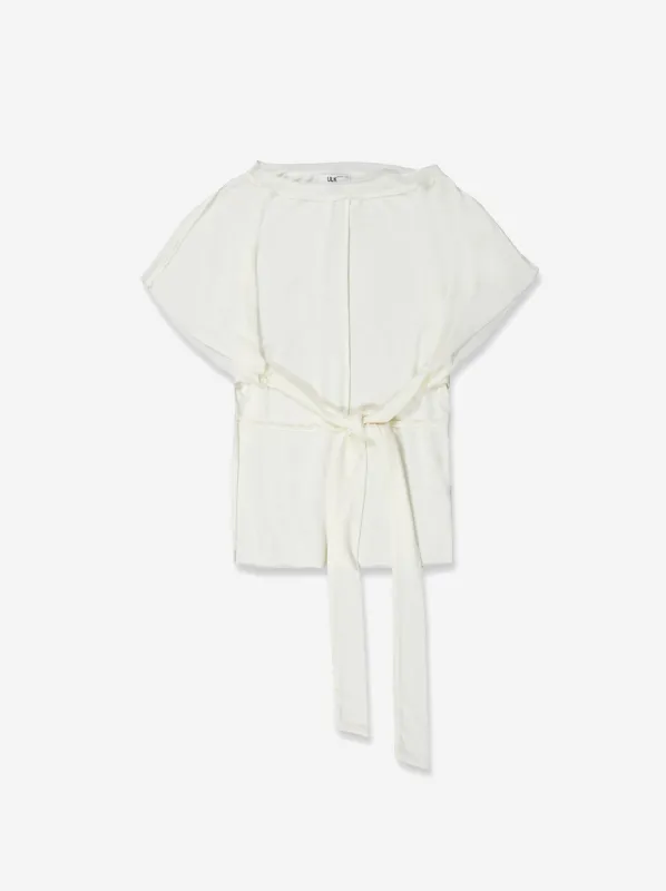 Top fluido blanco con lazada en cintura - Velara made by Ulanka