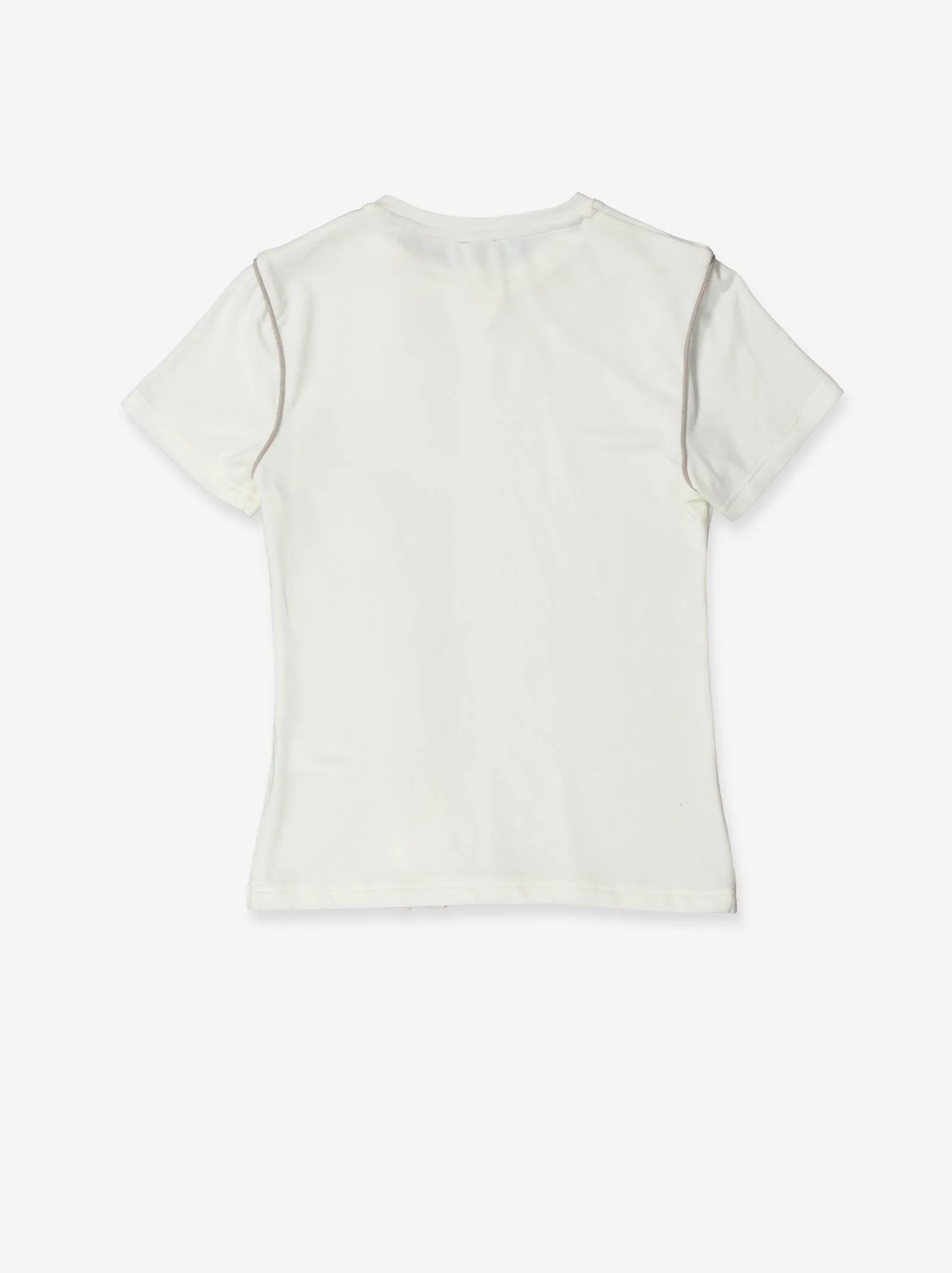 White T-shirt with front zip fastening and contrast detail - Mani sold by Ulanka product image thumbnail 5