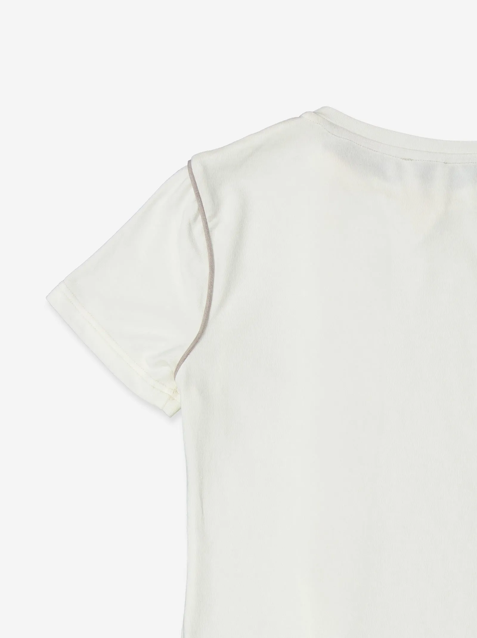 White T-shirt with front zip fastening and contrast detail - Mani sold by Ulanka product image thumbnail 4