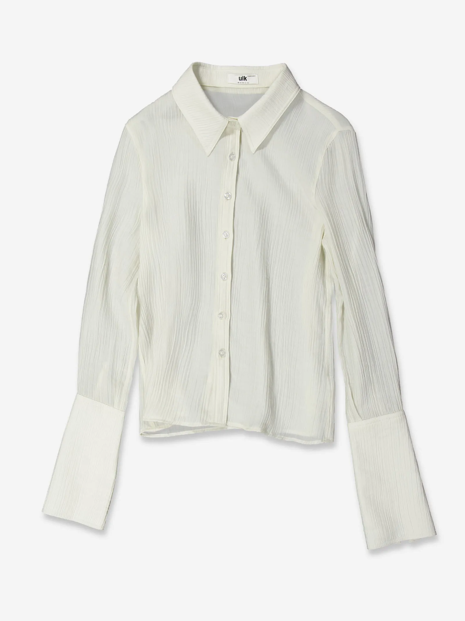 Textured white long-sleeve shirt - Camuleta sold by Ulanka
