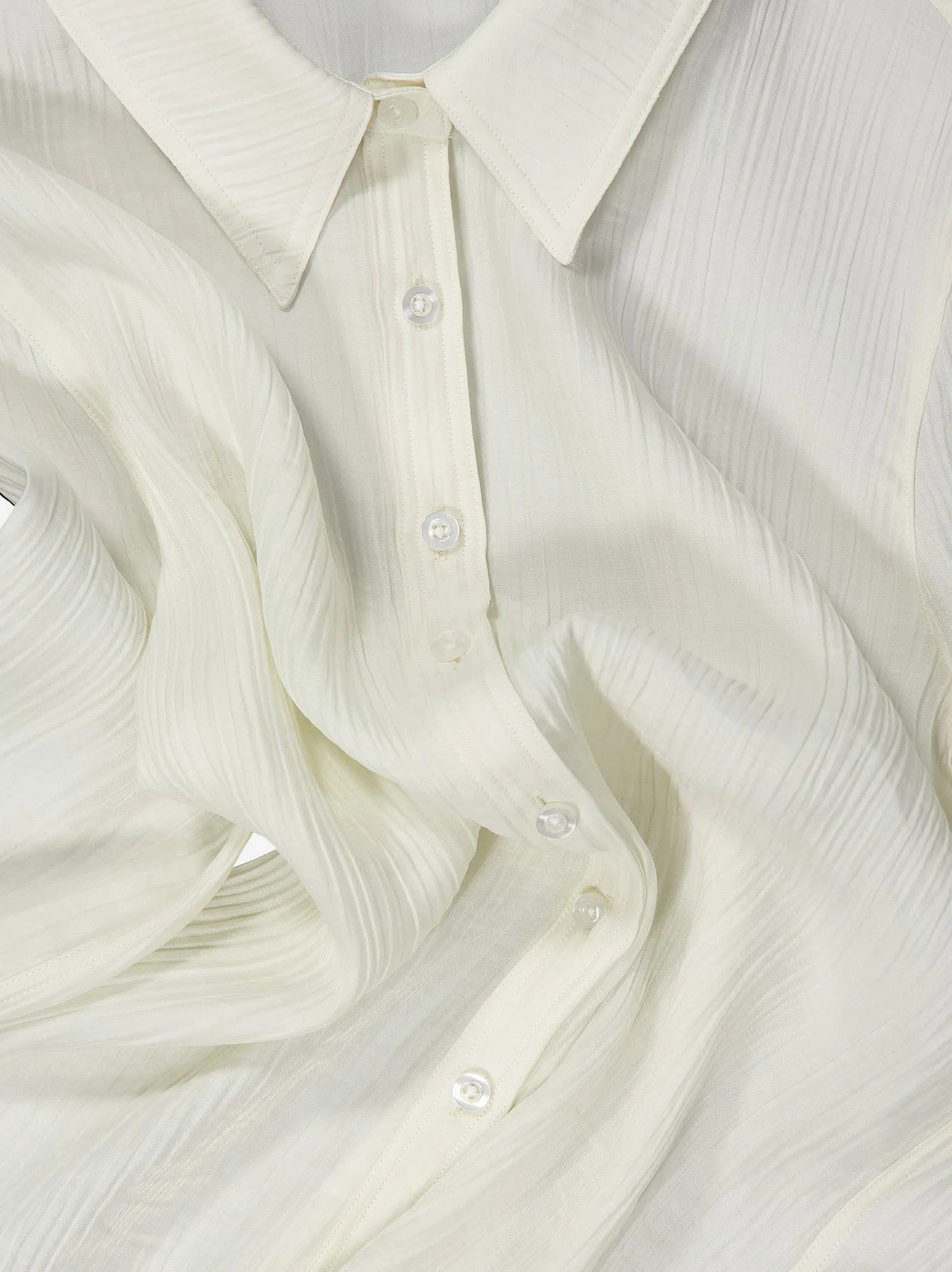 Textured white long-sleeve shirt - Camuleta sold by Ulanka product image thumbnail 3
