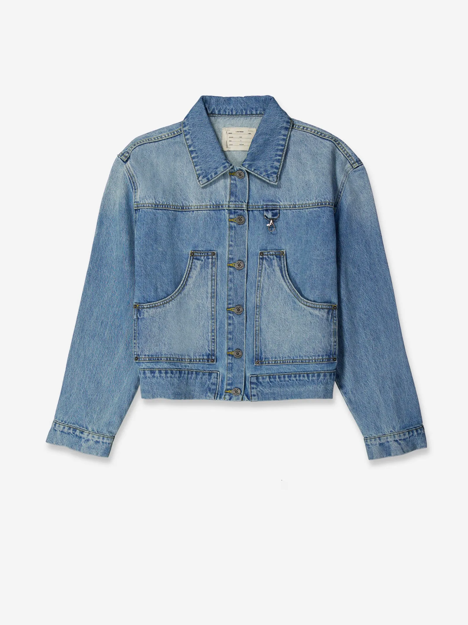Zuri cropped denim jacket with front pockets sold by Ulanka product image thumbnail 2