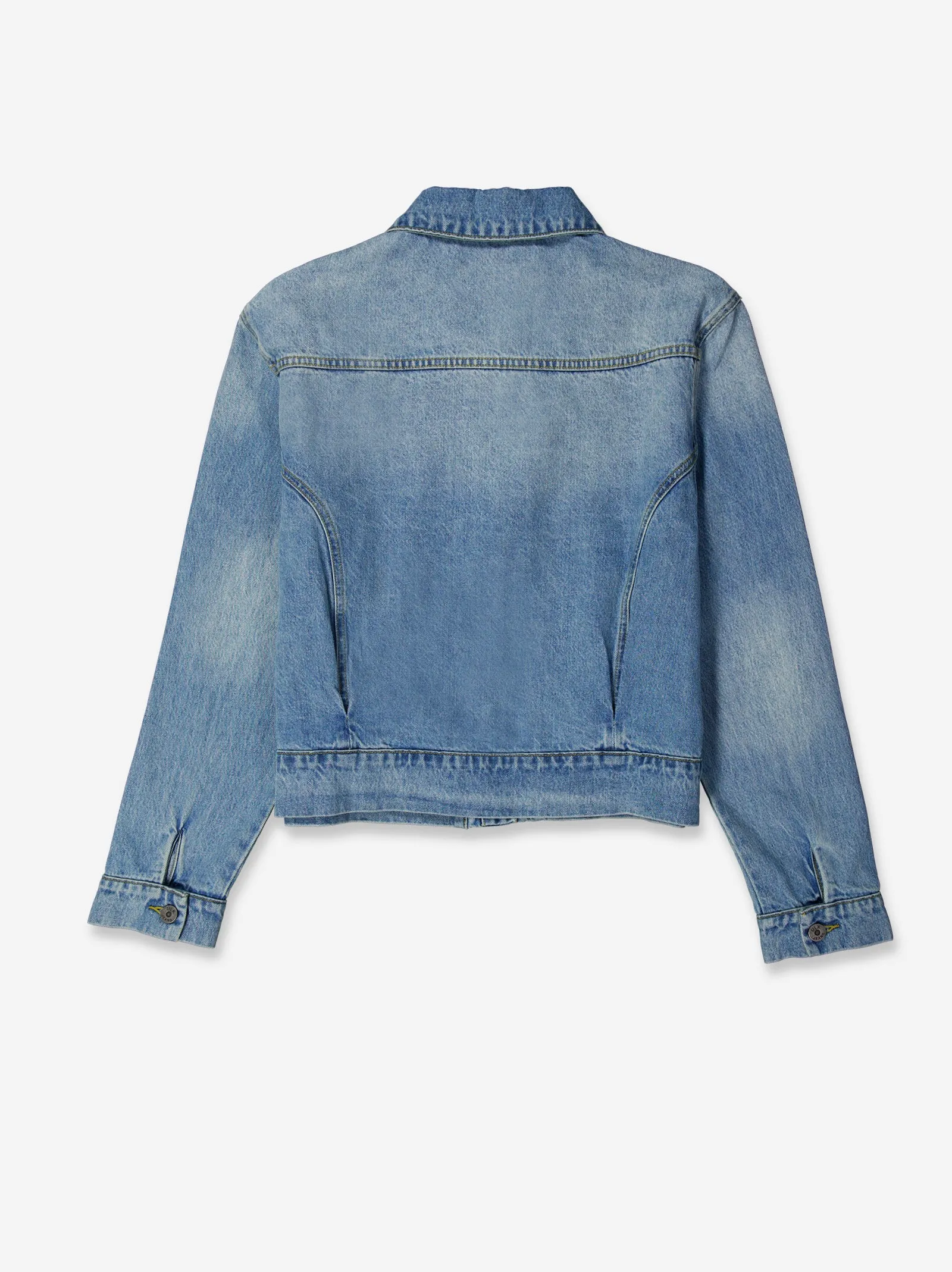 Zuri cropped denim jacket with front pockets sold by Ulanka product image thumbnail 4