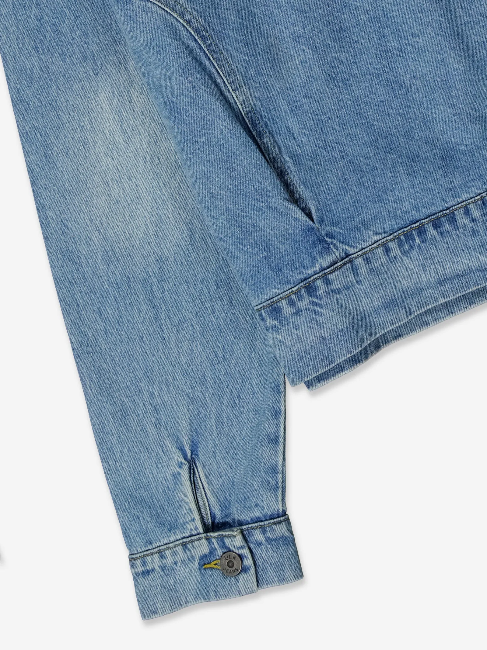 Zuri cropped denim jacket with front pockets sold by Ulanka product image thumbnail 5