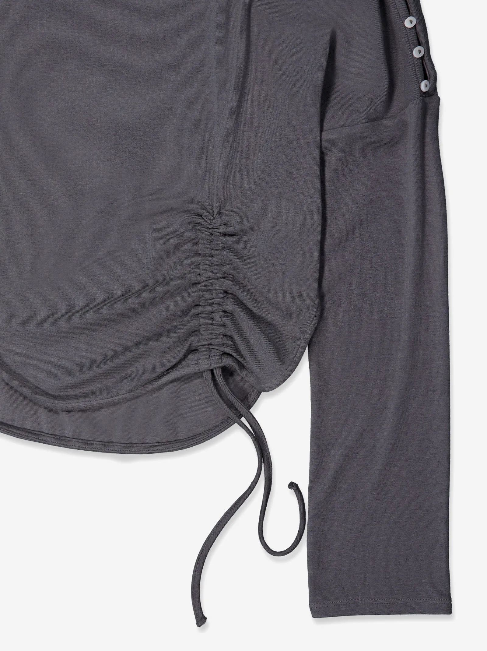 Grey long-sleeved top with side ruching - Xiquet sold by Ulanka product image thumbnail 2