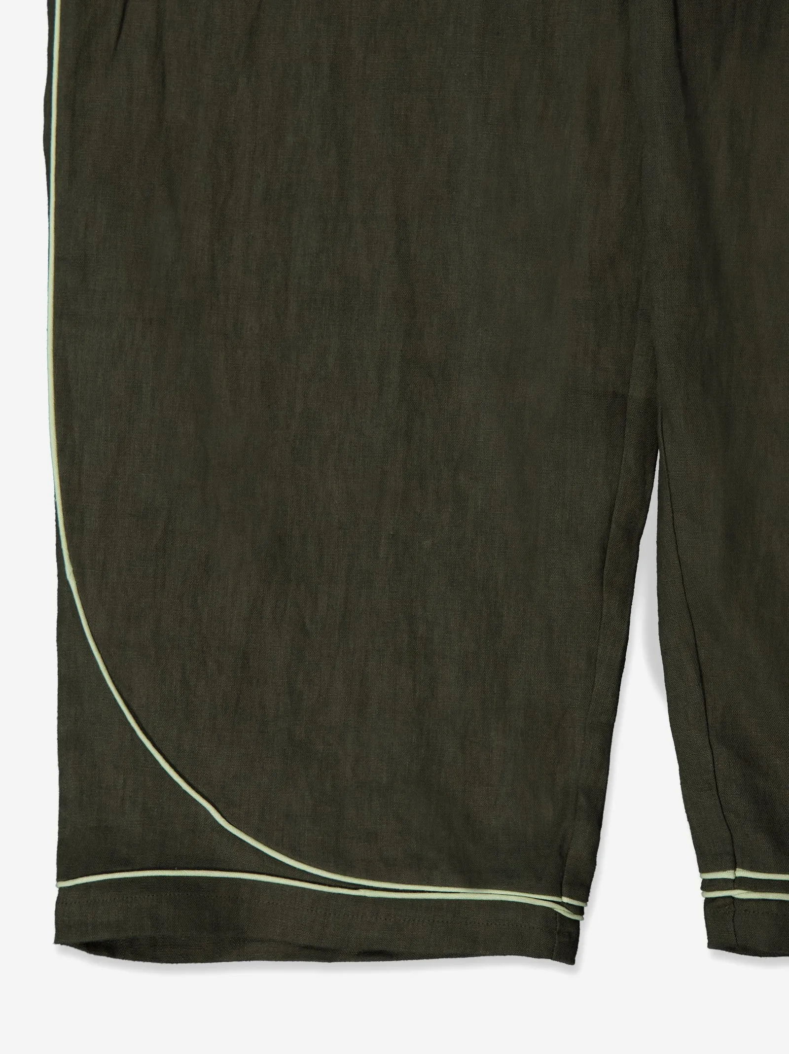 Flowy green trousers with contrast hem detail - Oven sold by Ulanka product image thumbnail 4