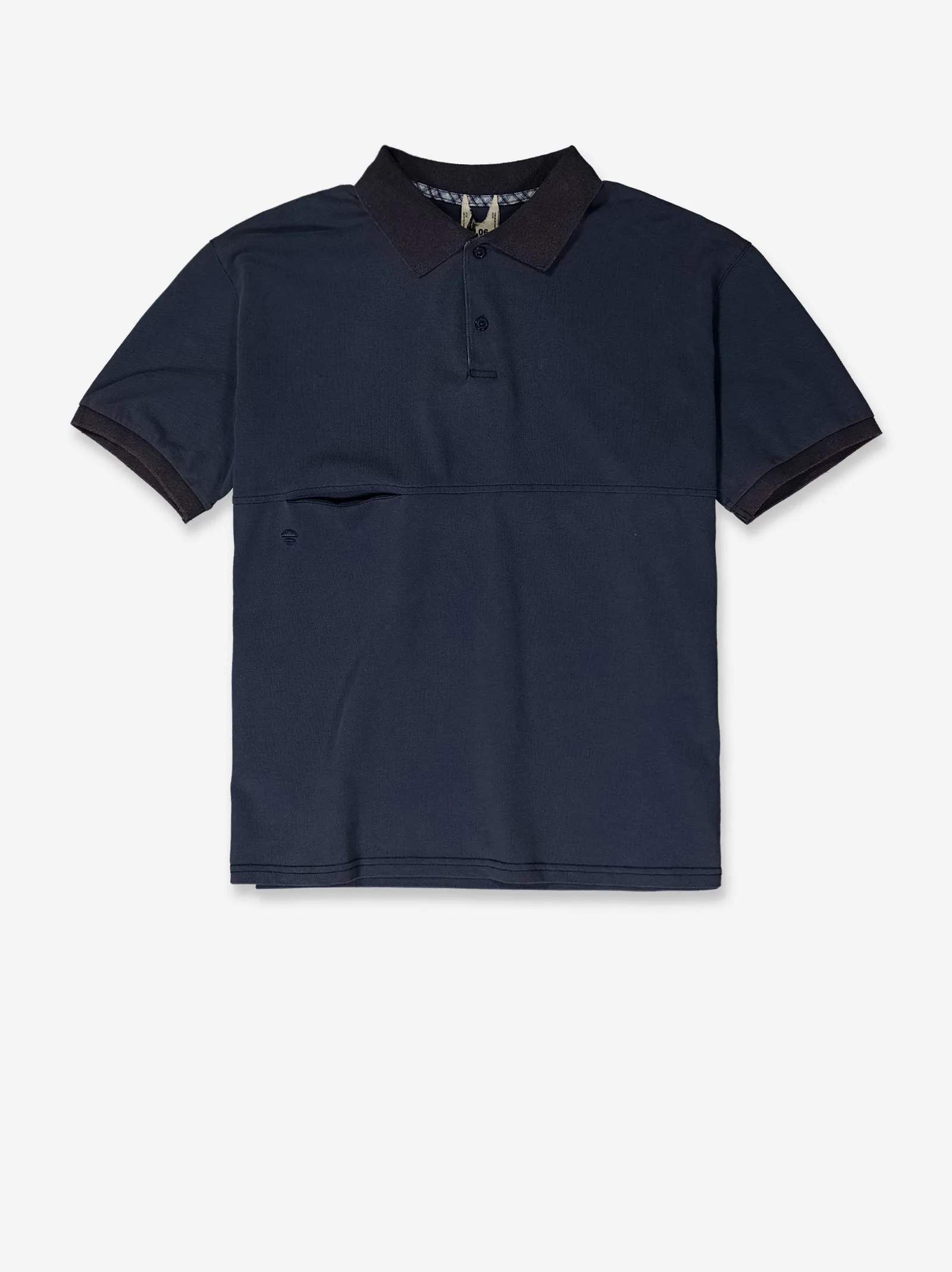 Navy blue technical polo shirt with hidden pocket - Poki sold by Ulanka