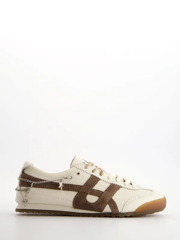 White cracked-effect leather sneakers - Onix made by Ulanka