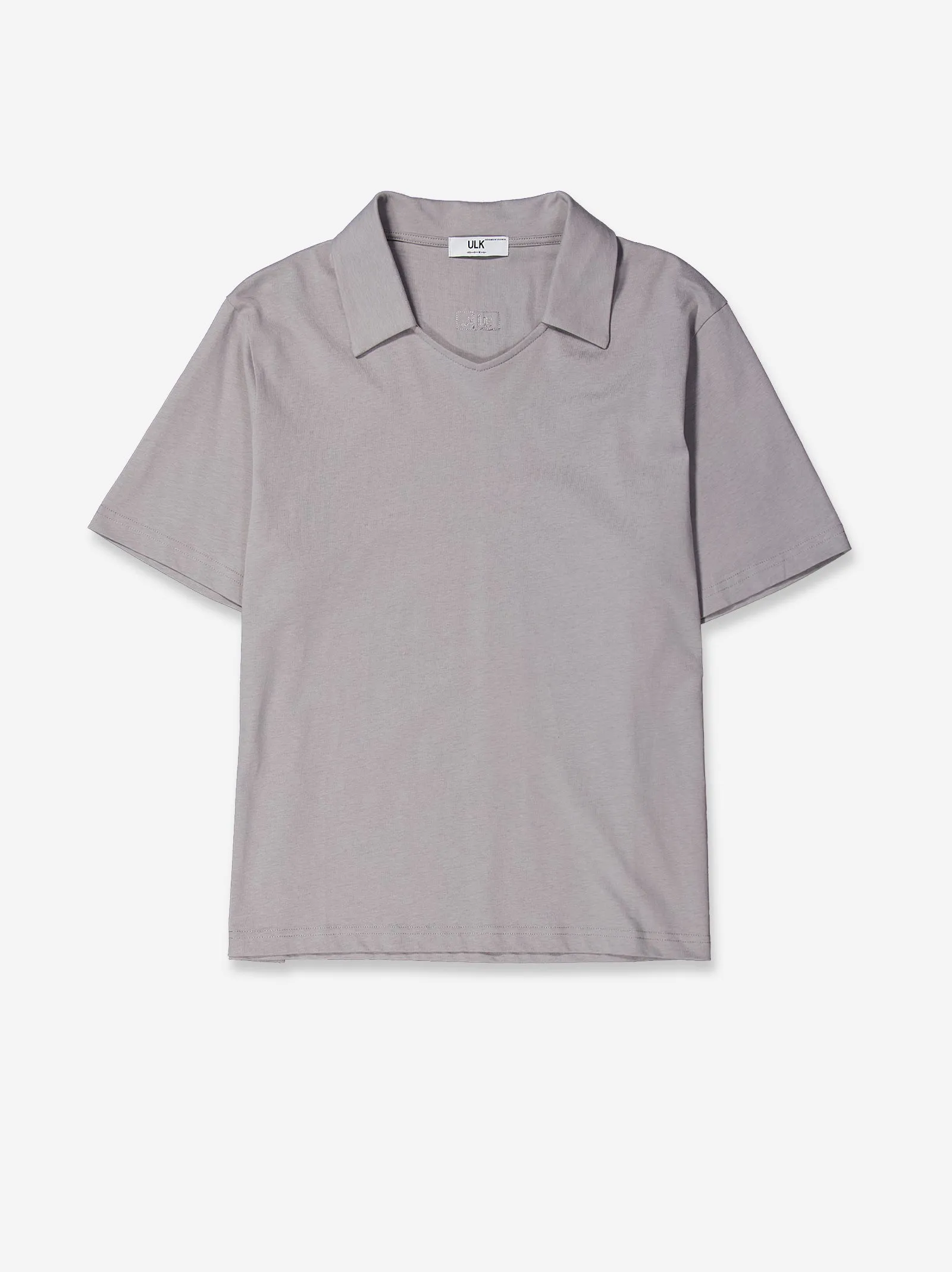 Light grey short sleeve polo shirt with collar detail - Inpol sold by Ulanka