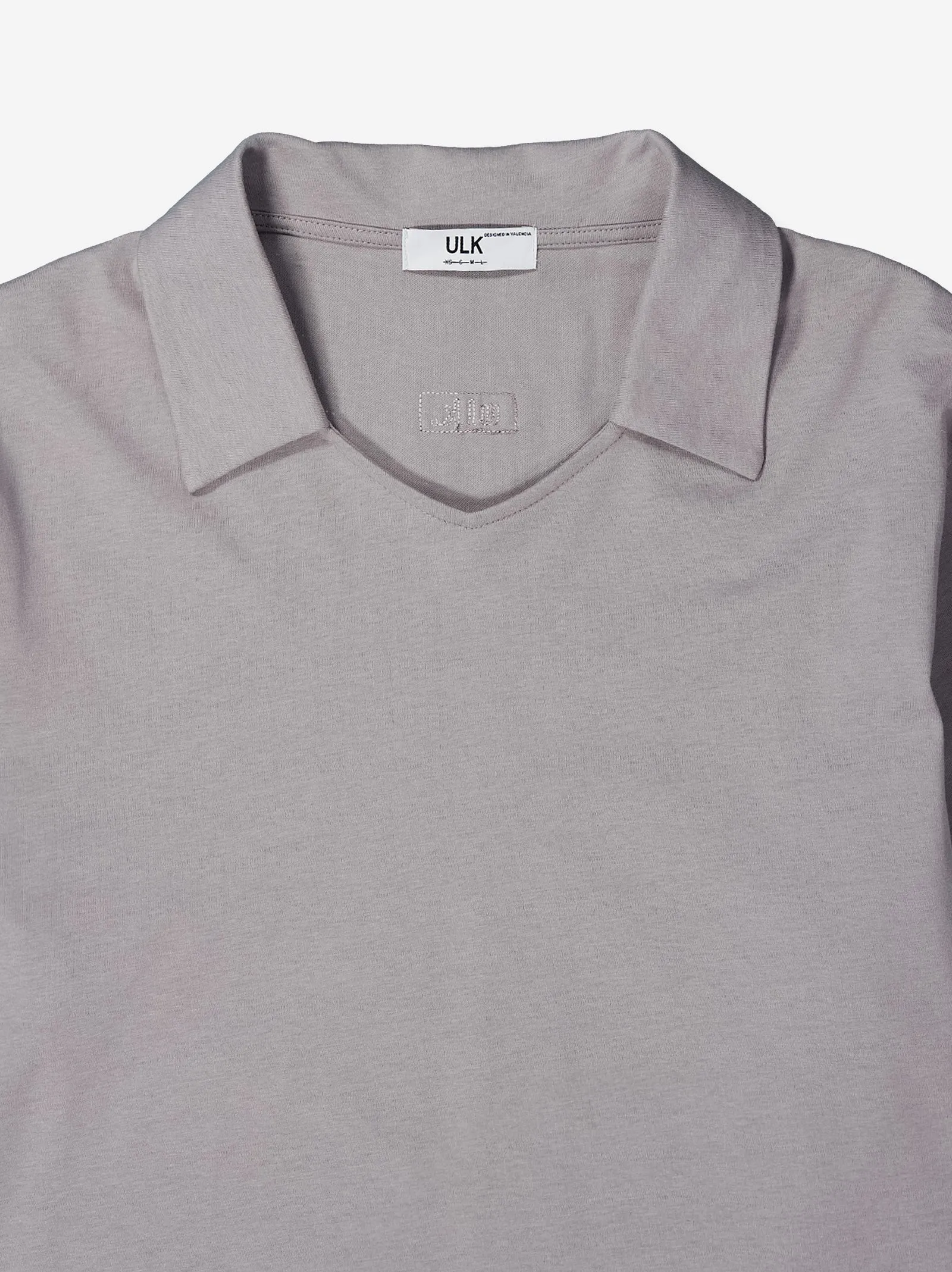 Light grey short sleeve polo shirt with collar detail - Inpol sold by Ulanka product image thumbnail 5