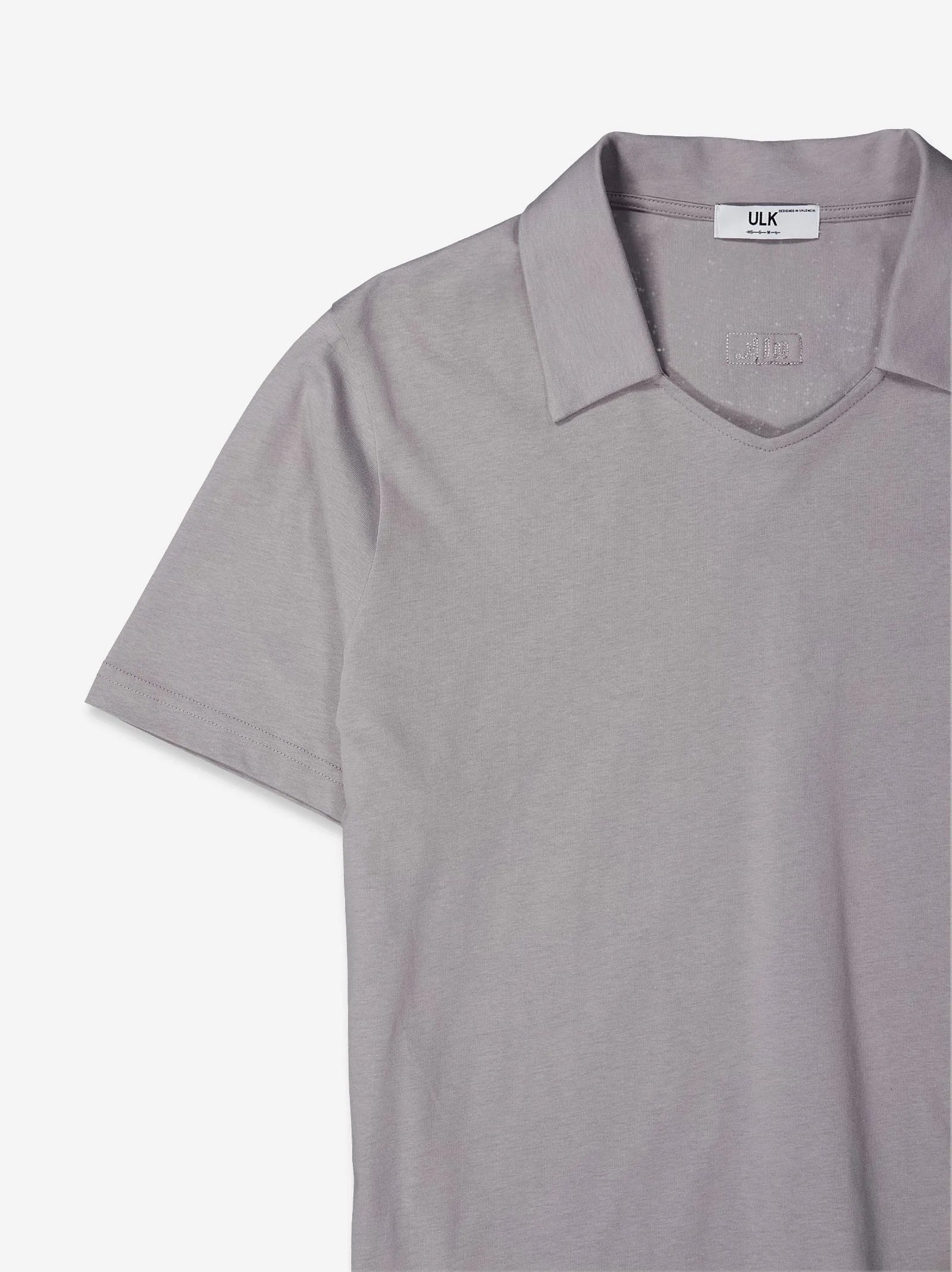 Light grey short sleeve polo shirt with collar detail - Inpol sold by Ulanka product image thumbnail 2