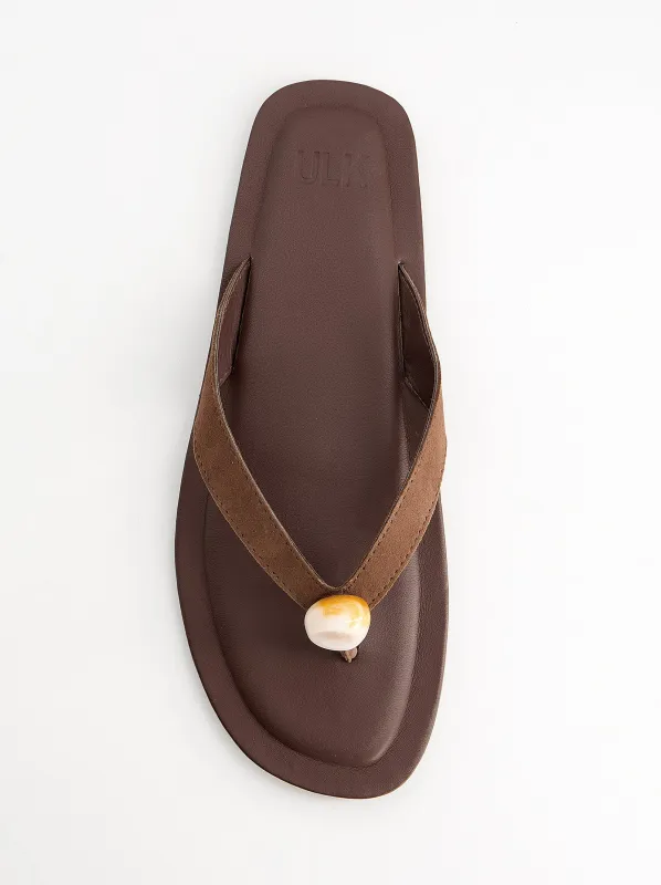 Leather thong sandals with detail - Palm made by Ulanka