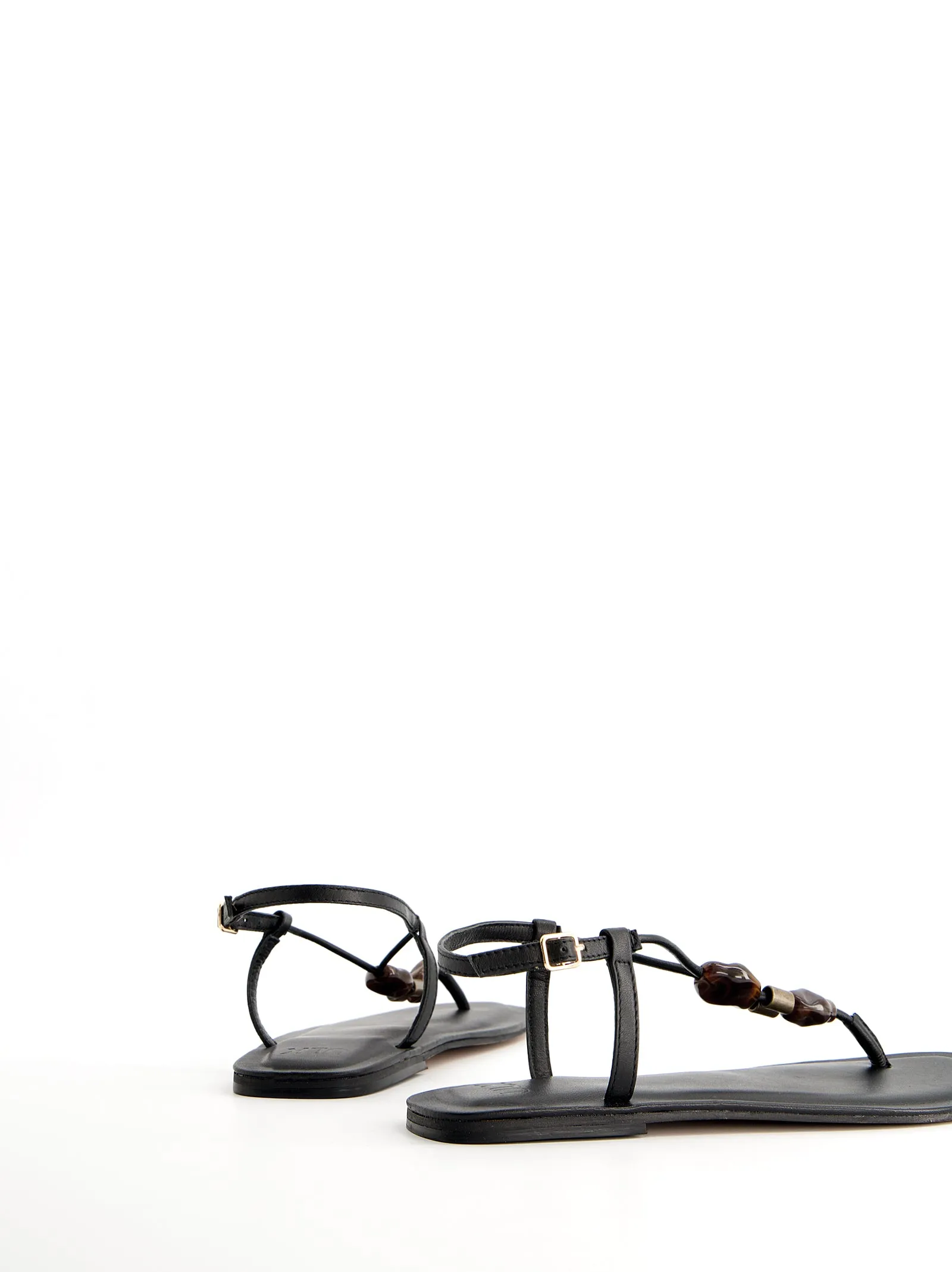 Beaded leather sandals - Sand sold by Ulanka product image thumbnail 3