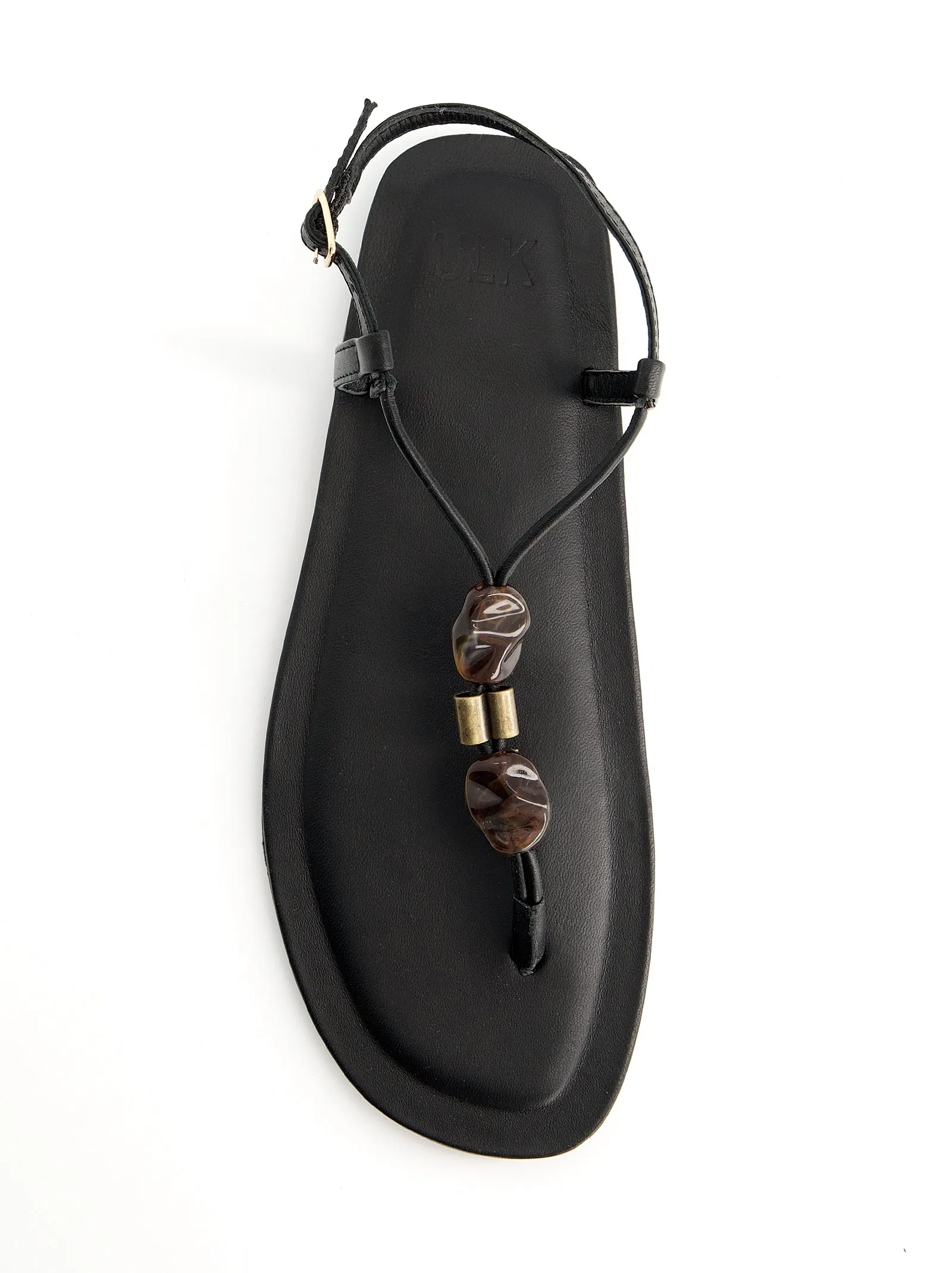 Beaded leather sandals - Sand sold by Ulanka